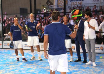 PARTITA VIP MALAGO TOTTI MANCINI DI BIAGIO  gillette padel vip cup